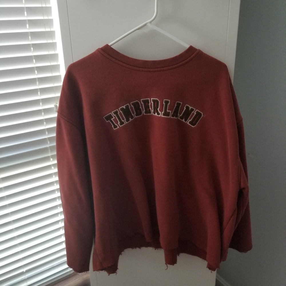 Vintsge timberlsnd over sized crop shirt
